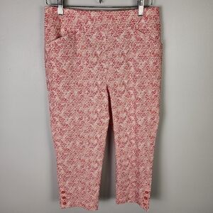 Chico's Perfect Stretch Josie Slim Capri Pants Art‎ Henna Medallion (0.5/6) #651